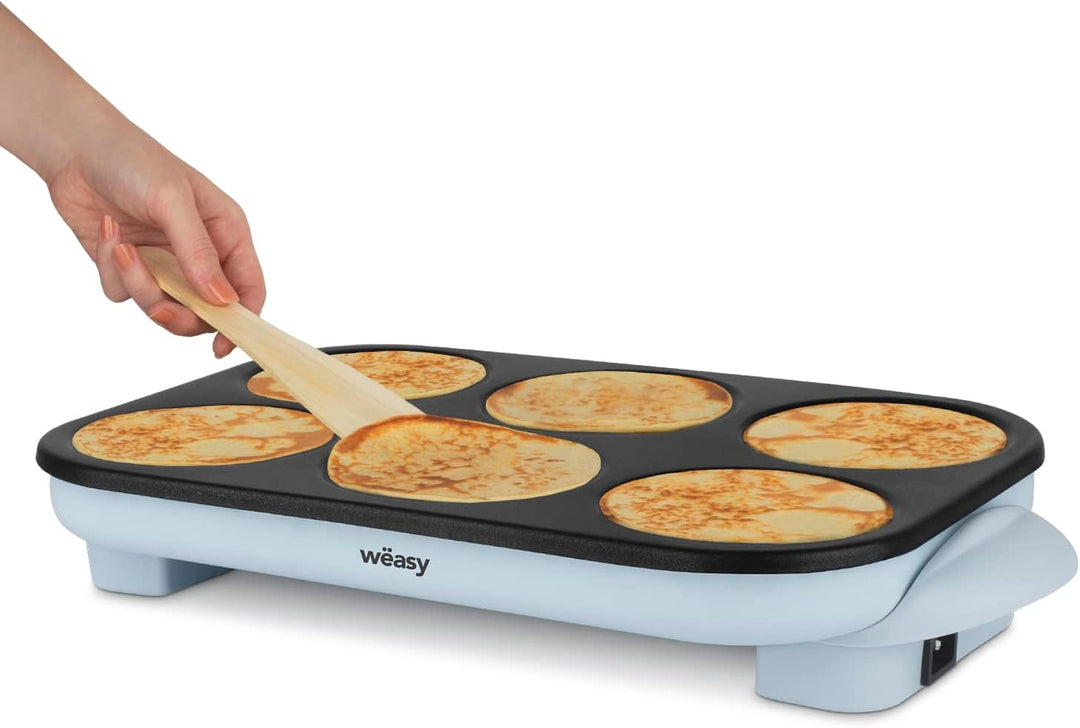 Party GOO60 Wëasy Crepesgerät, Mini Crepes und Pancakes, Antihaftbeschichtung, Temperatur bis 240 °C