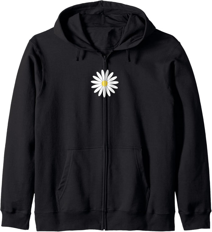 Simple White Daisy Center Icon Kapuzenjacke