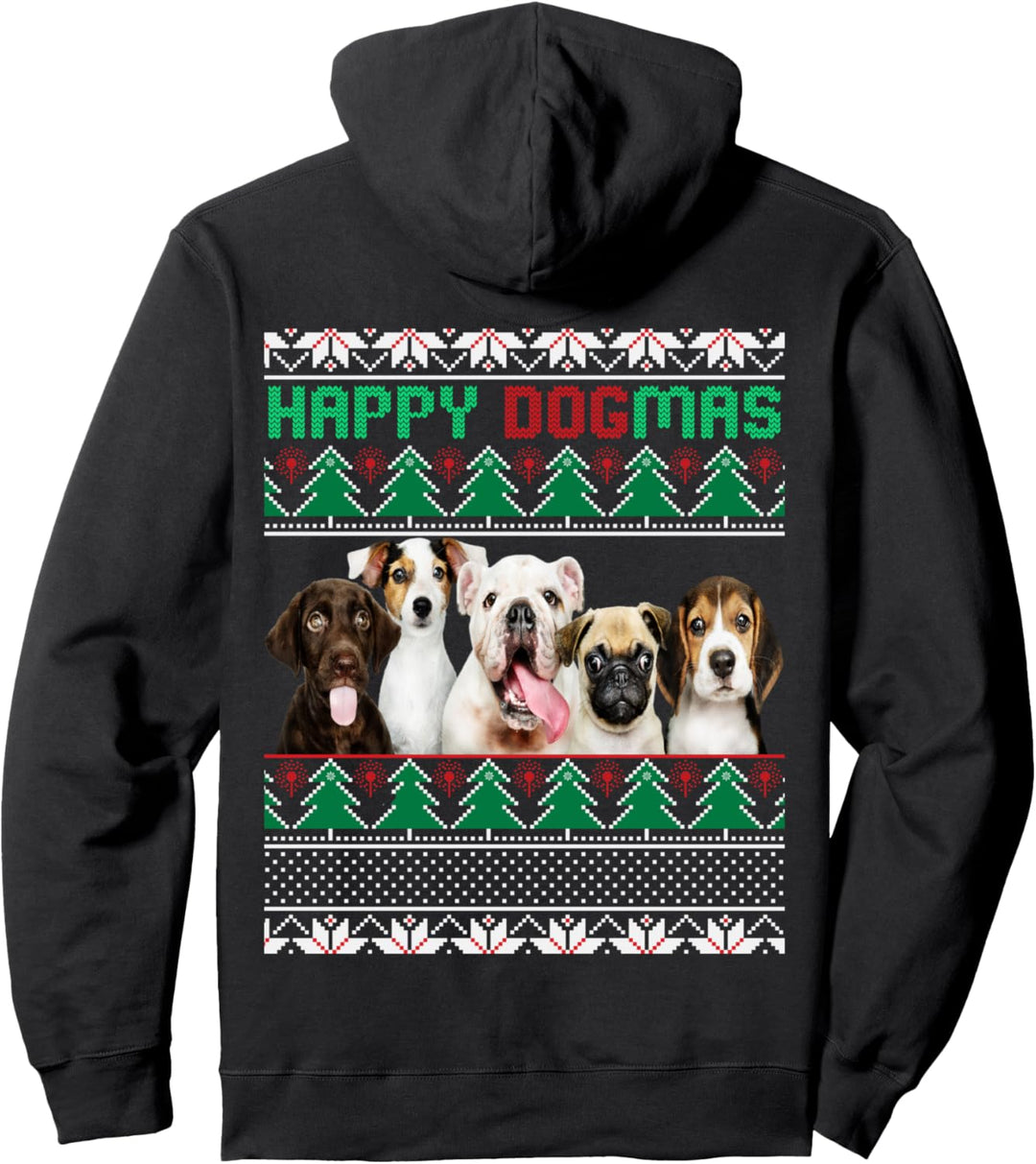 dog ugly christmas sweater - dog christmas sweater men women Pullover Hoodie