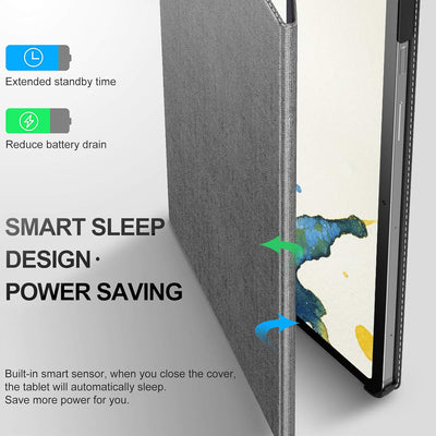 INFILAND Hülle für Samsung Galaxy Tab S9 FE/S9 2023 mit S Pen Halter, Ultra Dünn Multi-Winkel Stände
