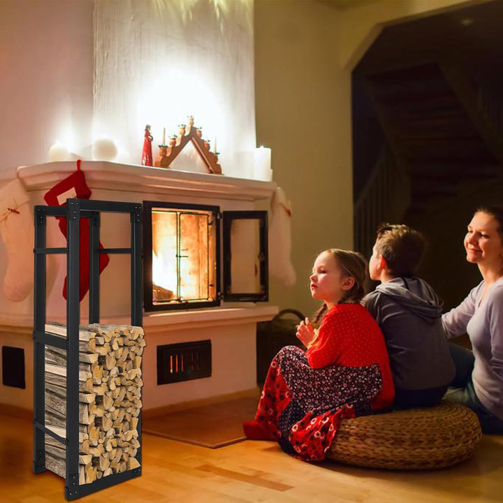 Kaminholzregal innen metall 40x25x100CM Brennholzregal für innen aussen, Kaminholzständer, Kaminholz