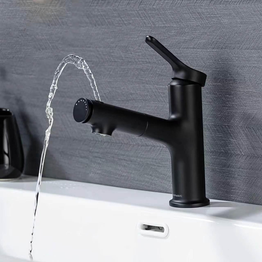 Waschtischarmatur mit Ausziehbar Brause Wasserhahn Bad,Einhebelmischer Badarmatur Waschbeckenarmatur