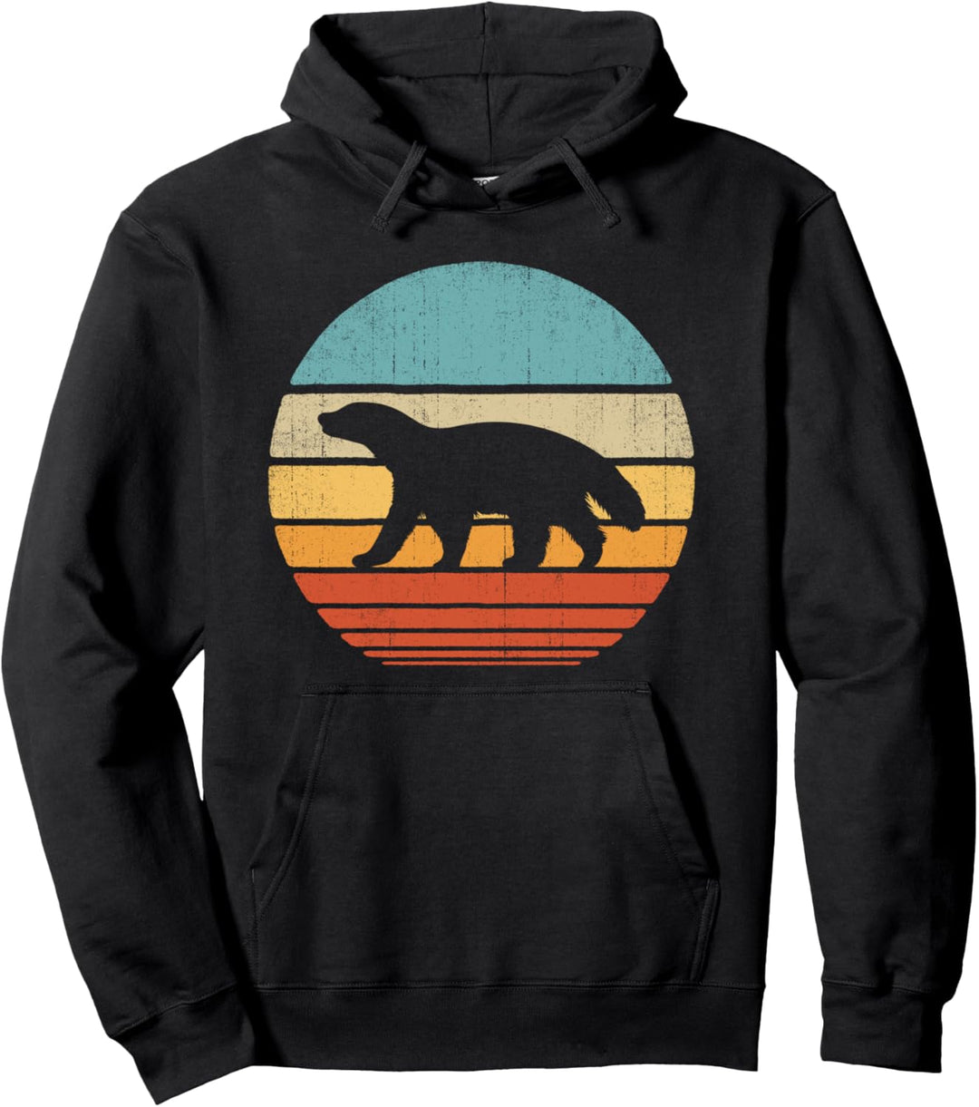 Honey Badger Retro Vintage Style 60s 70s Men Women Gifts Pullover Hoodie
