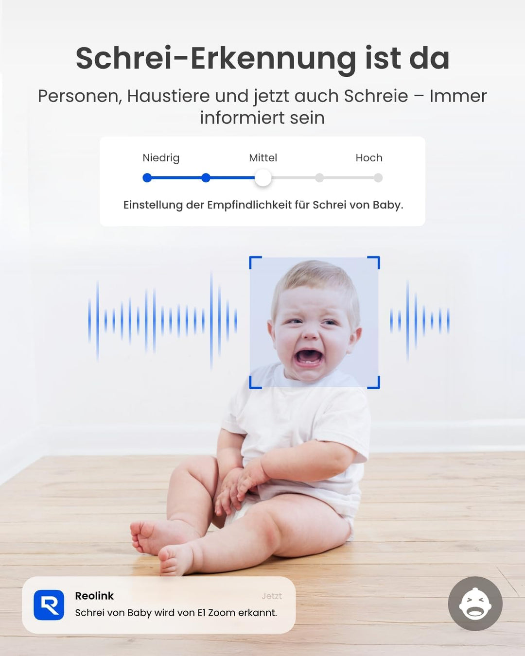 Reolink 4K PTZ WLAN Überwachungskamera Innen, 2,4/5 GHz Wi-Fi 6, Babyphone mit Kamera, 3X Optischer