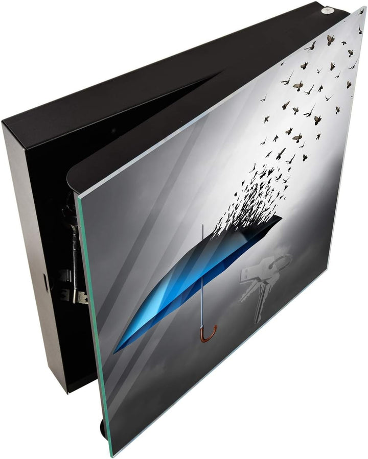 Schliessfach aus Stahl für die Schlüsselaufbewahrung und rahmenloses magnetisches Whiteboard K10 Fli