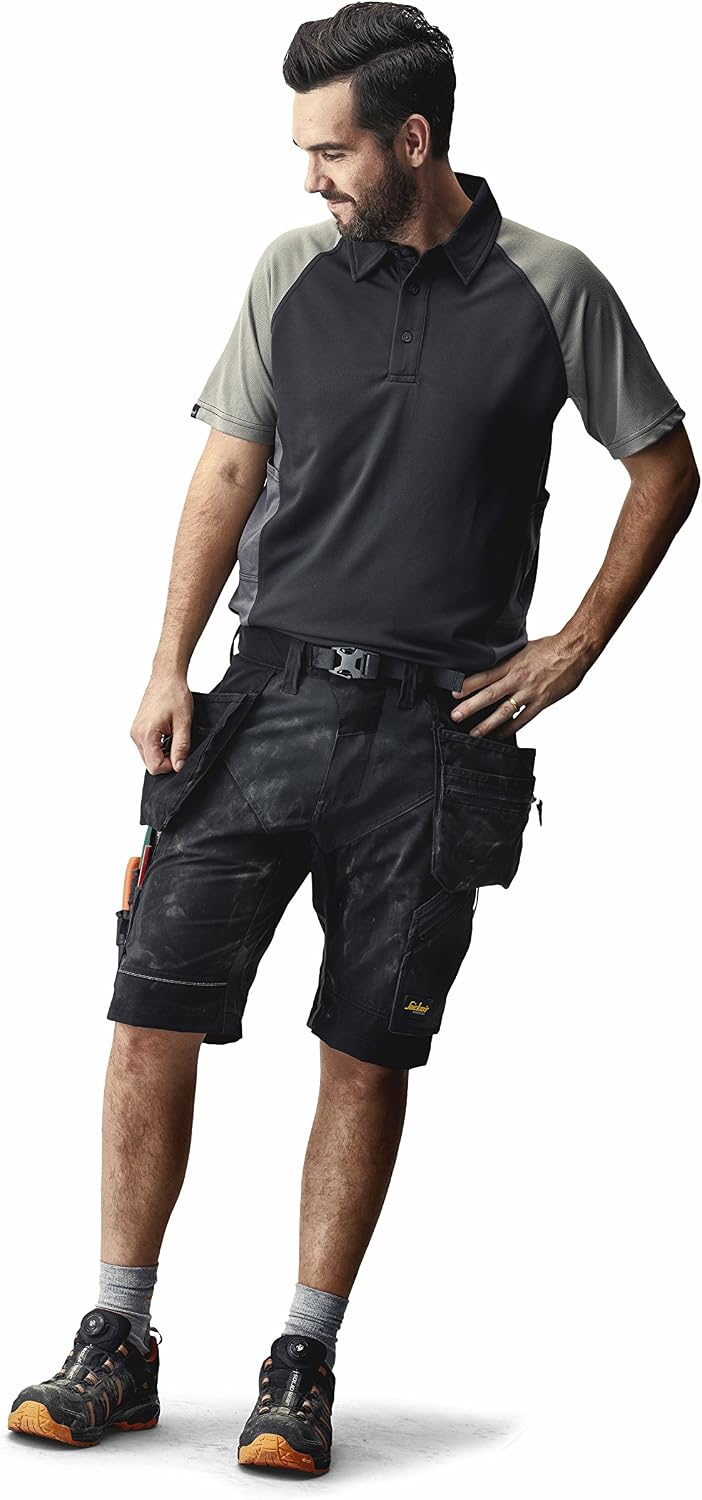 Snickers Workwear 6904 FlexiWork Arbeitsshorts mit Holstertaschen, 1 Stück, 56, schwarz, 69040404056