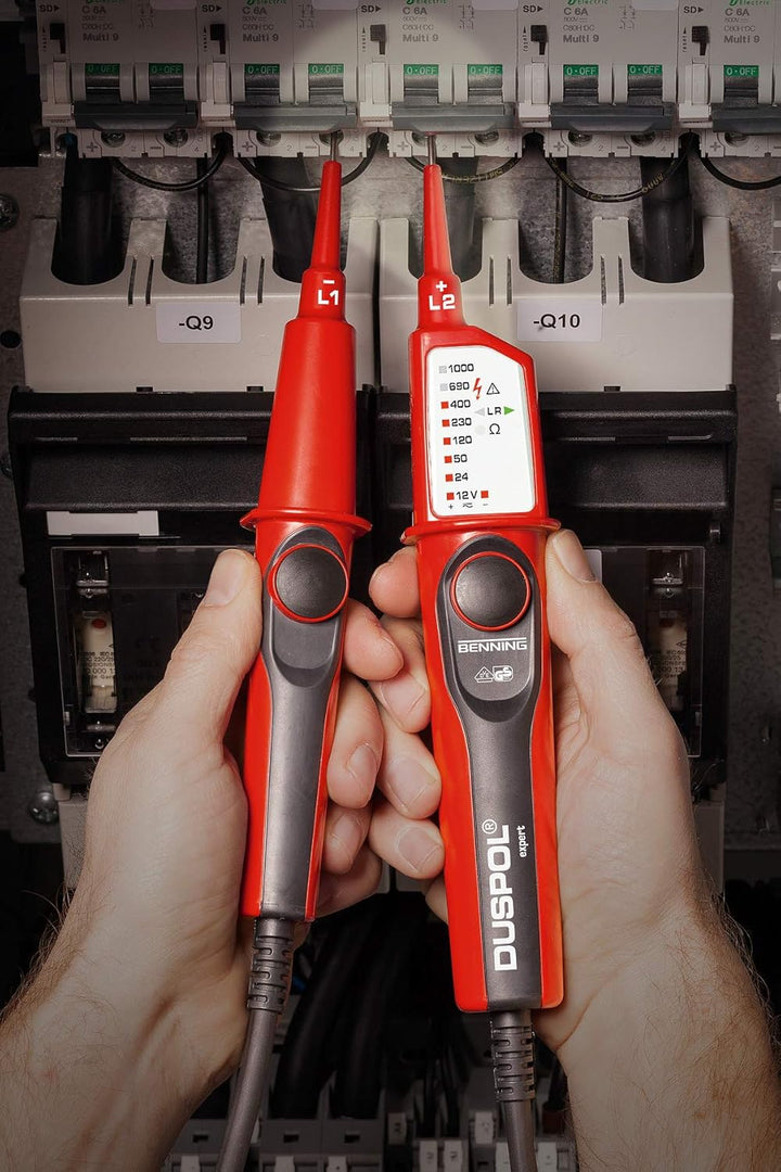Benning Spannungsprüfer DUSPOL expert (Prüfart 2-polig, Messgerät für Elektrotechnik, Messbereich 12