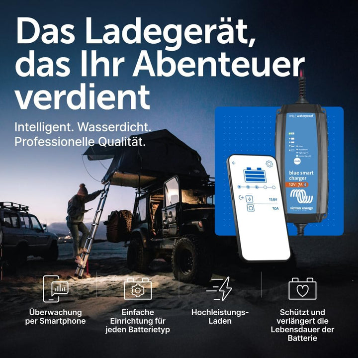 Victron Energy Blue Smart IP65 12-Volt 7 Amp 230V, Batterie Ladegerät, Bluetooth (CEE 7/17) 12V/7A (