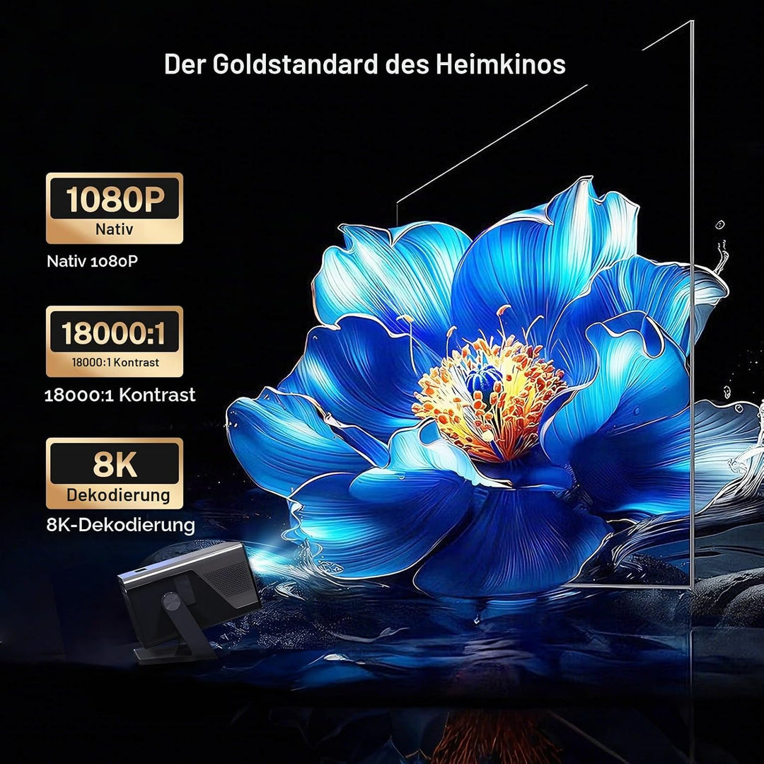 2000 ANSI Lumen Native 1080P Smart Mini Beamer mit Android 14