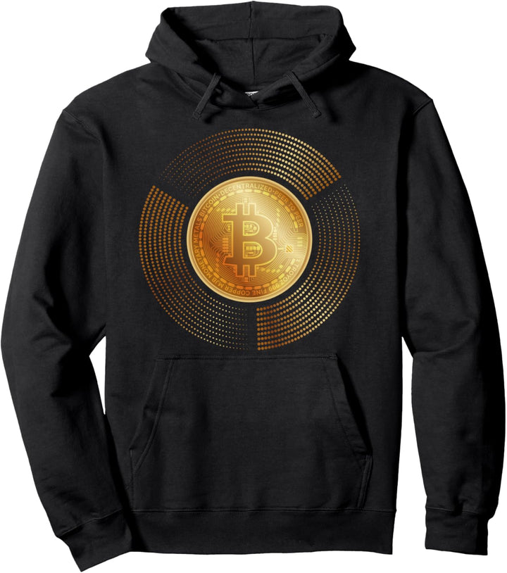 Golden BTC Graphic Tee shirt, Bitcoin Crypto Mining, Bitcoin Pullover Hoodie
