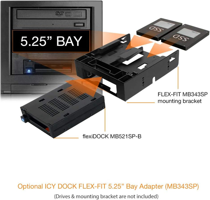 Internes Hot Swap Festplattendock trägerlos für 1x 2,5 Zoll SATA/SAS SSD/HDD in 1x 3,5 Zoll Schacht