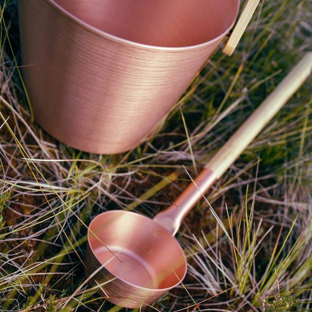 Rento Saunakelle Aluminium mit Bambusgriff Kupfer Braun