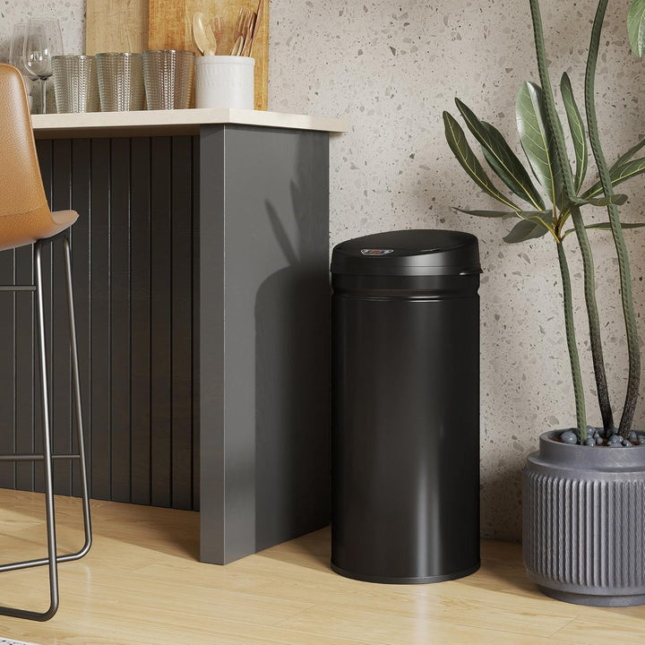HOMCOM Mülleimer mit Sensor 42L Edelstahl Automatischer Leiser Mülleimer mit Soft-Close-Deckel, Bewe