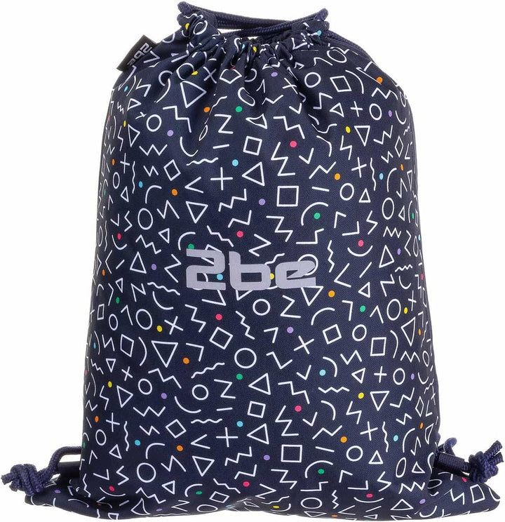 2be 4 tlg. Schulrucksack-Set mit Ergo School Backpack, Turnbeutel, Schlamperbox, Regencape Navy