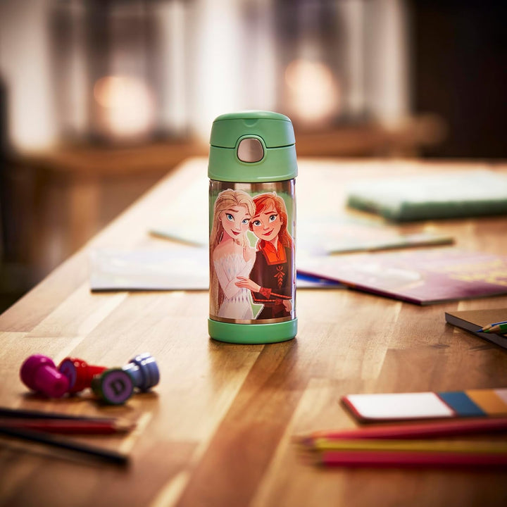 Thermos kids FUNTAINER STRAW BOTTLE DISNEY 0,35 l, Frozen II, Thermoflasche Kinder aus Edelstahl mit