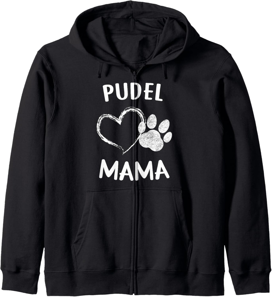 Hundepfote Welpe Hund Pfötchen Herz Mama Pudel Kapuzenjacke