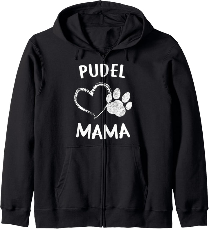 Hundepfote Welpe Hund Pfötchen Herz Mama Pudel Kapuzenjacke