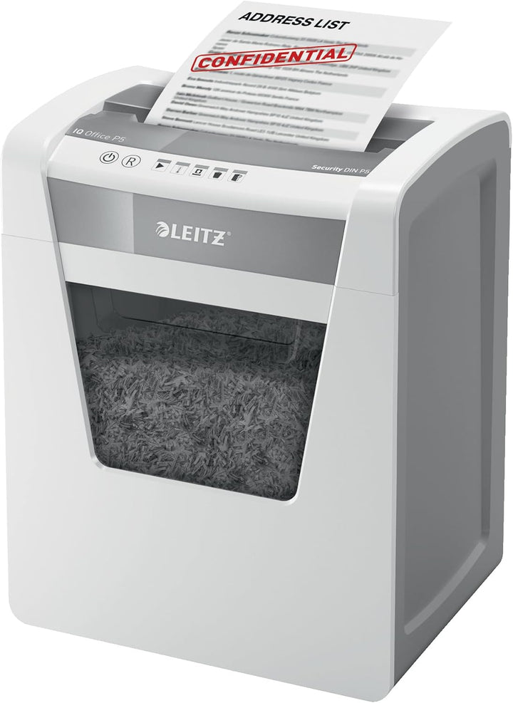 Leitz IQ Aktenvernichter Office Sicherheitsstufe P5 mit Touch-Funktionstasten, Mikroschnitt, 11-10 B