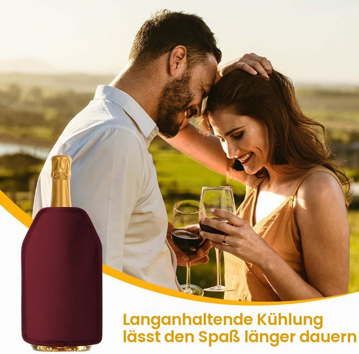 Weinkühler Manschette: 2 Pcs Weinflaschenkühler,Extra lange Kühlung,Wasserabweisendes Nylon,Weinmans