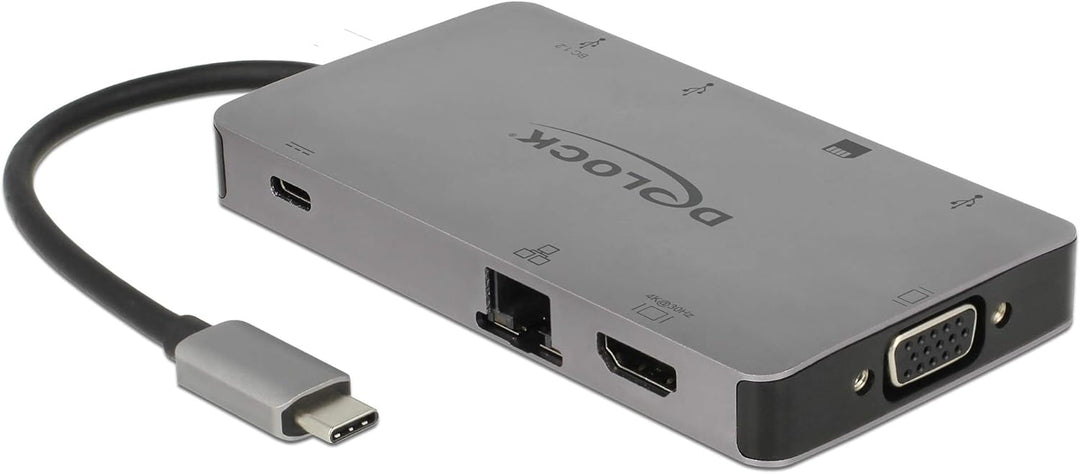 Delock USB C HUB/Thunderbolt 3 Adapter / 9 in 1 Dockingstation mit HDMI 4K / VGA/USB 3.1 mit PD 3.0