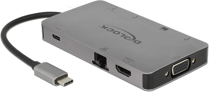 Delock USB C HUB/Thunderbolt 3 Adapter / 9 in 1 Dockingstation mit HDMI 4K / VGA/USB 3.1 mit PD 3.0