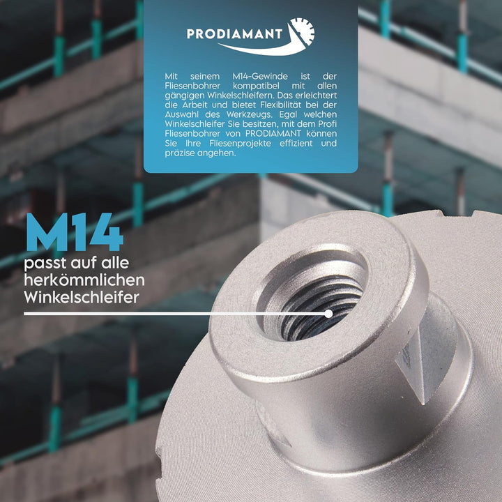 PRODIAMANT Matrix Fliesenbohrer ø 40mm PD-MATRIX Diamantbohrkrone für Fliesen Keramik Feinsteinzeug