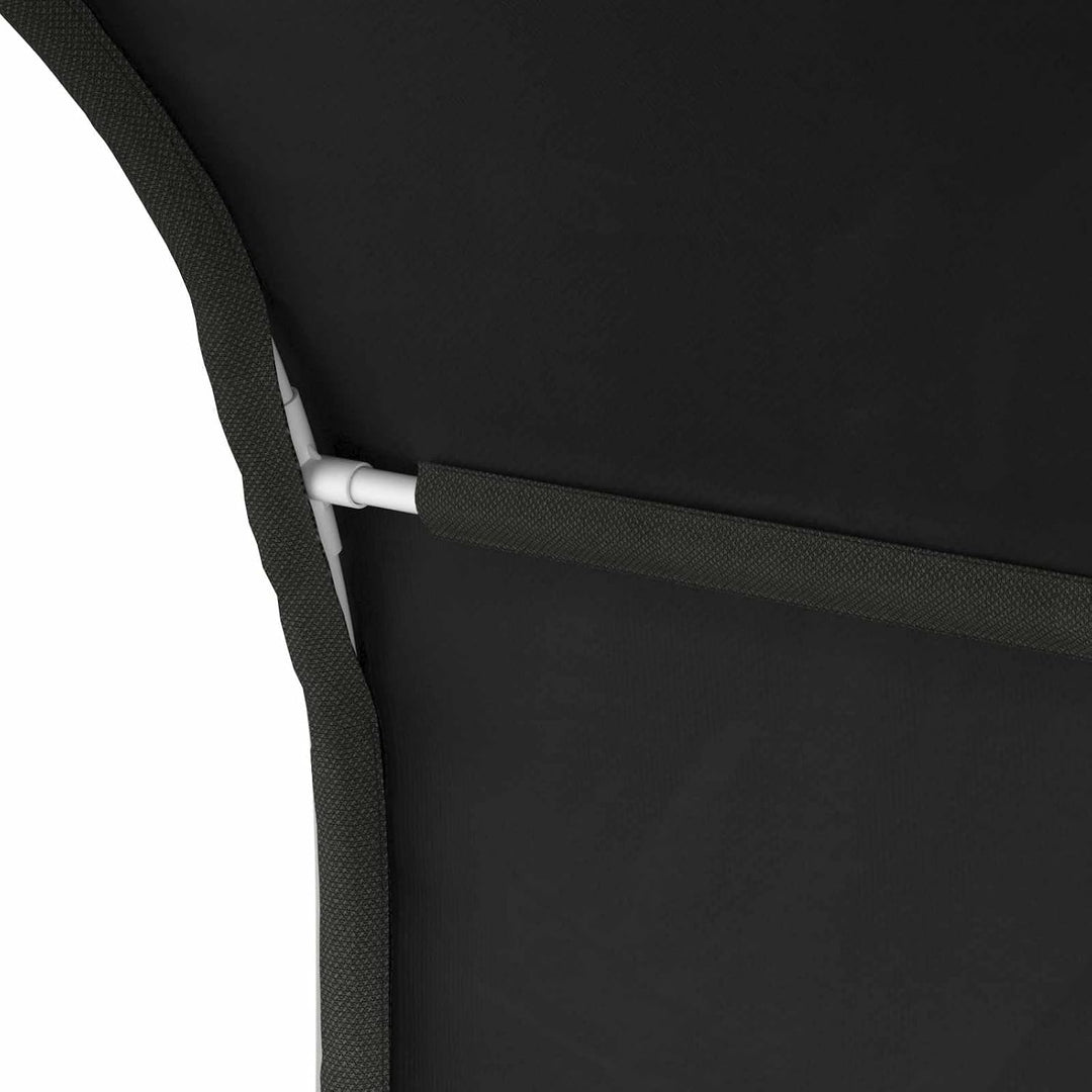 Bettunnel 2-teilig Schwarz aus Polyester 211 x 52,5 x 2 cm für Boxspringbett und Doppelbett mit stab