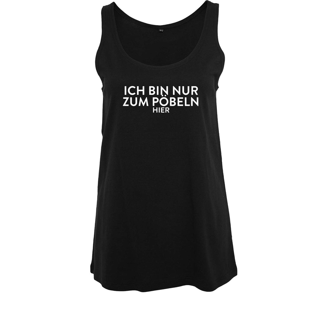 Ladies Shirt Oversize Tanktop Hakuna Matata - Schwarz & Weiss - umgeschlagener Ärmelsaum T-Shirt mit