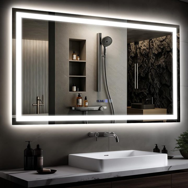 Badspiegel Mit Beleuchtung - LED Bad Spiegel Badezimmer Wandspiegel Mit Licht, IP44 60x100 cm Badezi