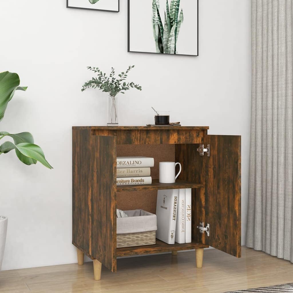 WIFESE Kommode Sideboard Räuchereiche 60x35x70 cm Holzwerkstoff KüChenschrank Komodenschrank Kommode