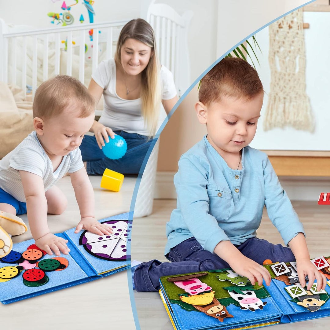Quiet Book® | 3D Filz Beschäftigungsbuch Pädagogisches Sensorisches Spielzeug | Vorschulkinder Lerne