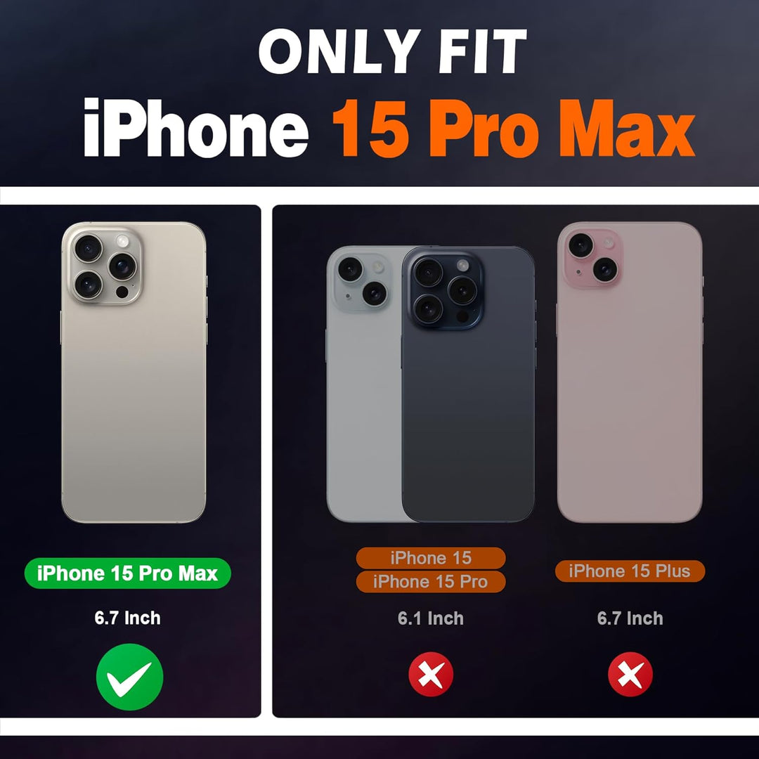 SHIELDON Hülle für iPhone 15 Pro Max, Handyhülle [Echtleder] [Kartenfach] [Magnet] [Stand] [RFID Blo