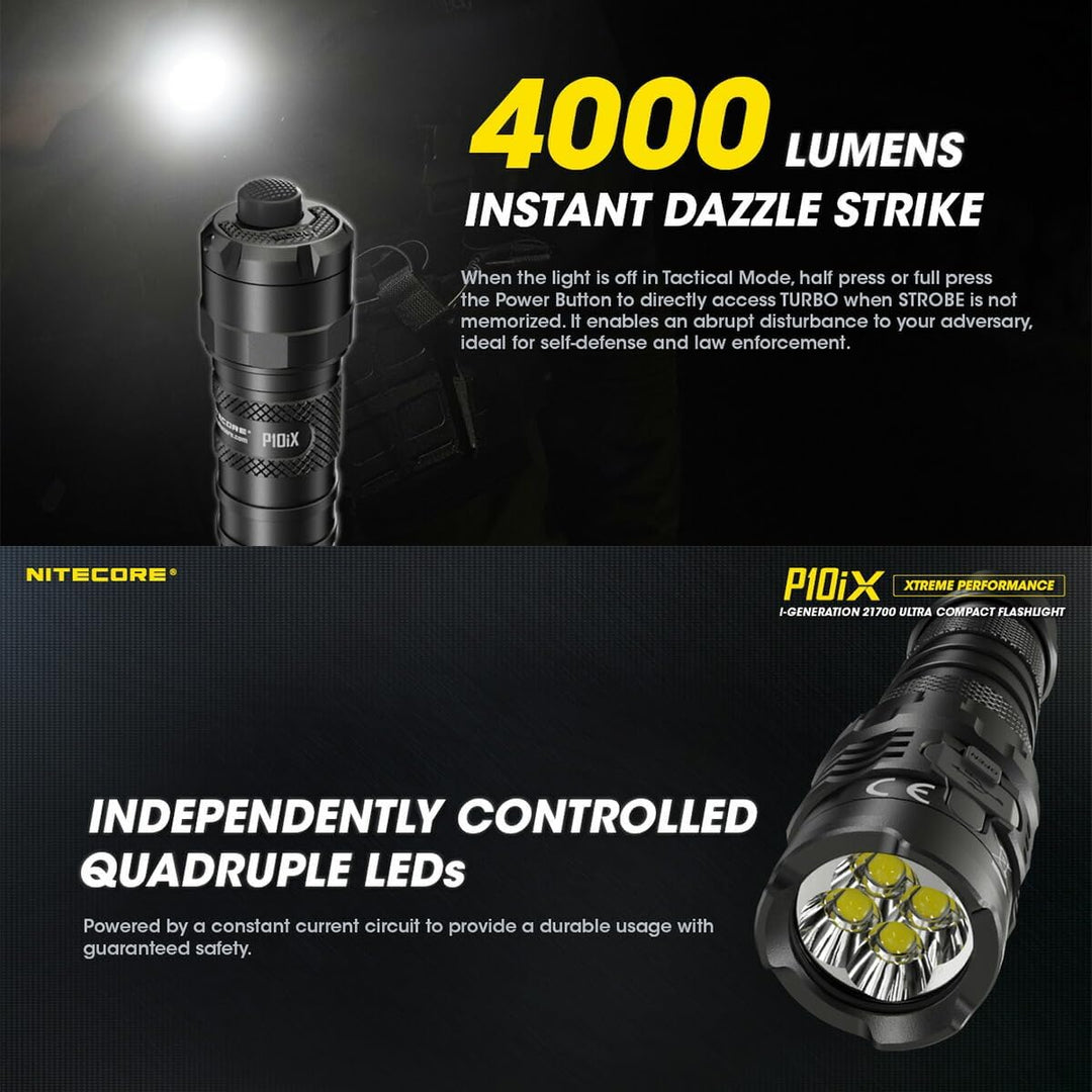 Nitecore P10IX Compact Flashlight, schwarz