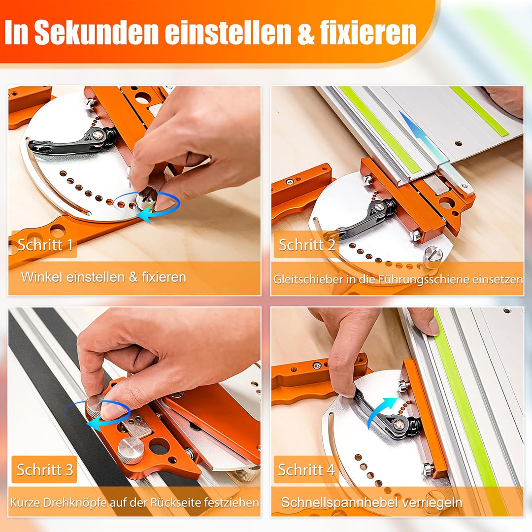 SpeTool Verstellbarer Winkelanschlag Führungsschiene, quadratische Führungsschiene, 9 Winkelanschläg