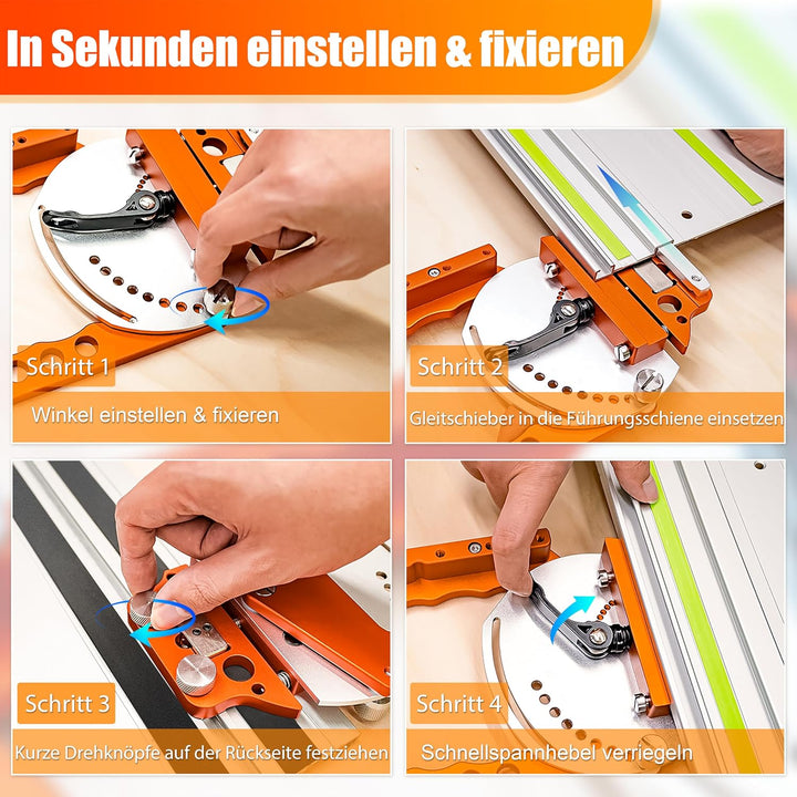 SpeTool Verstellbarer Winkelanschlag Führungsschiene, quadratische Führungsschiene, 9 Winkelanschläg