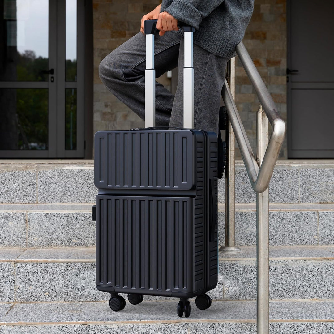 Ravas Kofferset 2 Teilig Hartschale, Koffer & Trolleys Set mit Extrafach, Reisekoffer mit Rollen Set