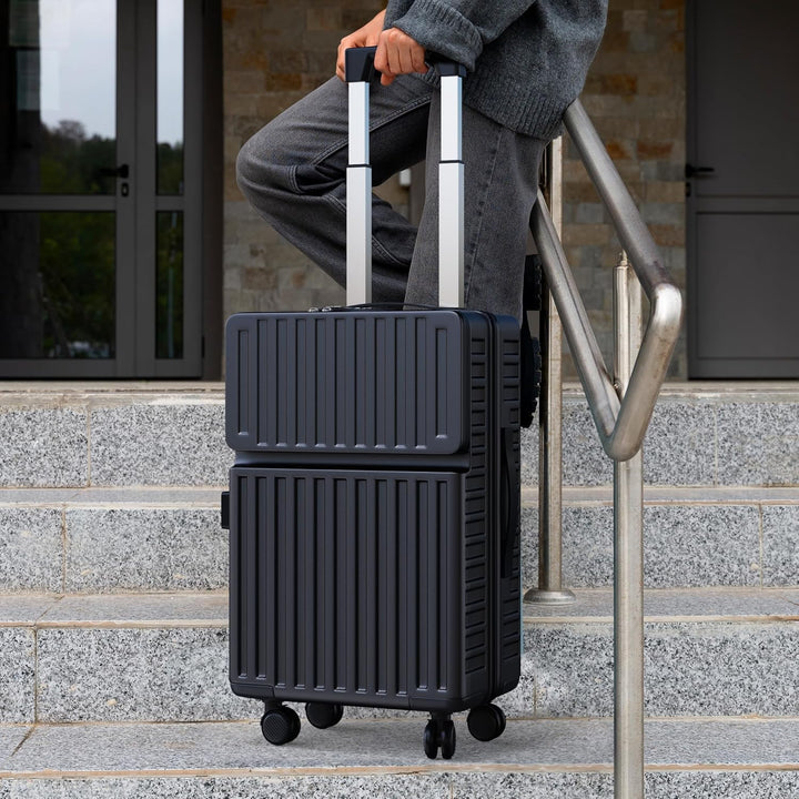 Ravas Kofferset 2 Teilig Hartschale, Koffer & Trolleys Set mit Extrafach, Reisekoffer mit Rollen Set