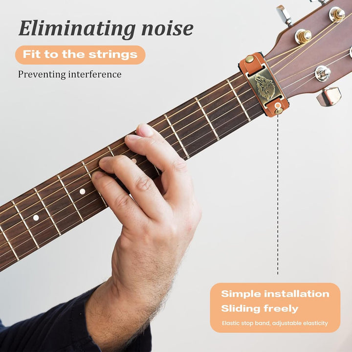 2 Stück Gitarrensaiten-Dämpfer, Griffbrett-Dämpfer, weiches Material, verstellbare Muting-Lösung für