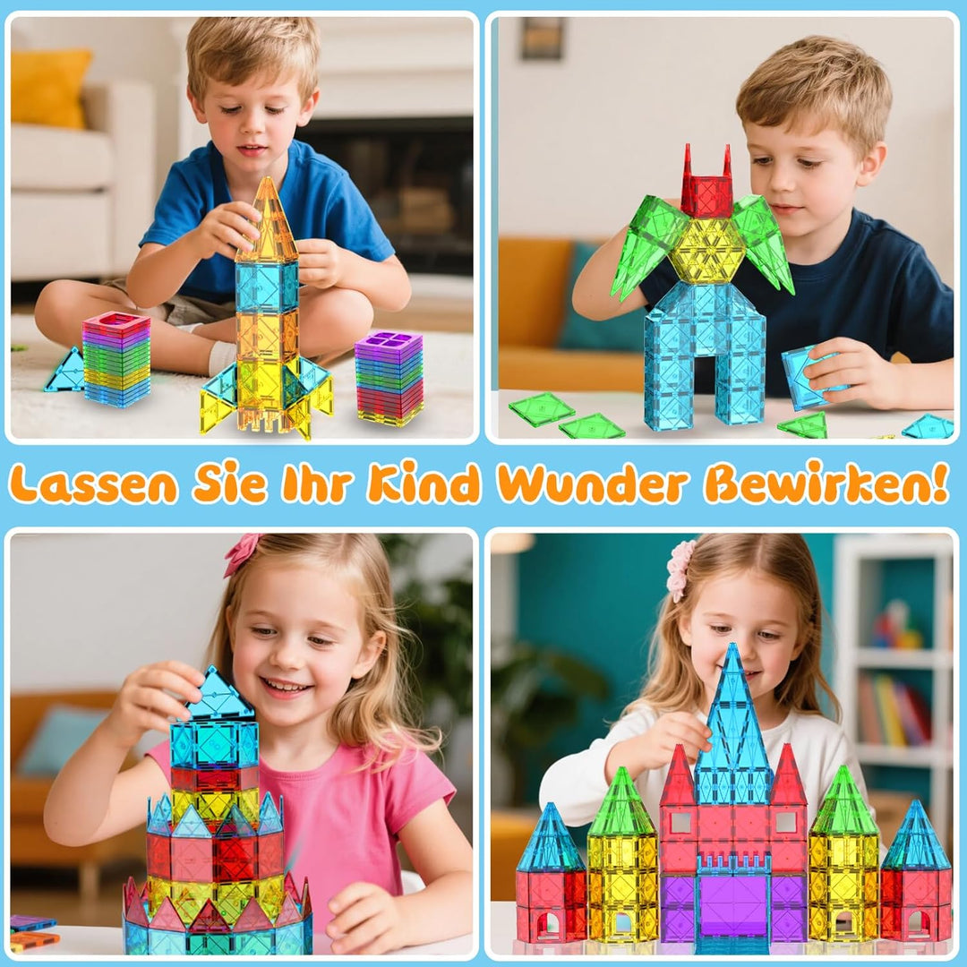 Magnetische Fliesen Kinder Magnetbausteine: 52 Teile Magnetische Bausteine Magnetblöcke Magnetic Til