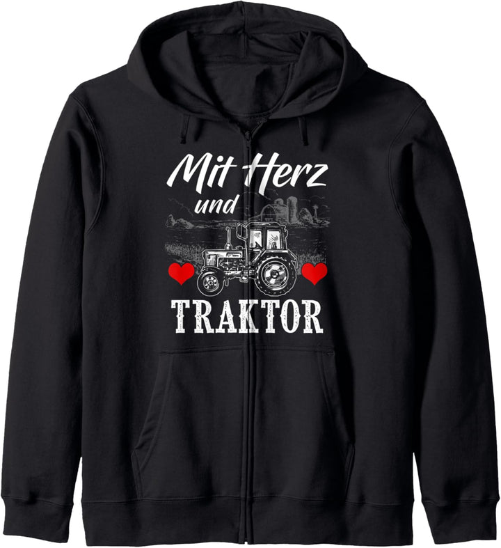 Traktor Landwirt Geschenk Motiv mit Spruch Bauer Agrarstarz Kapuzenjacke