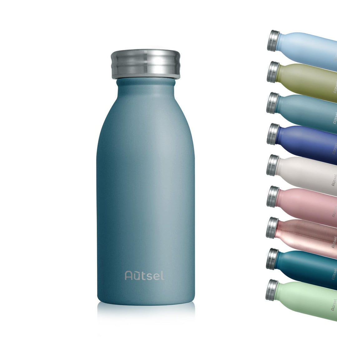 Trinkflasche Thermo Edelstahl 350ml für Heisse und Kalte Getränke für Büro Sport Outdoor Camping NAV