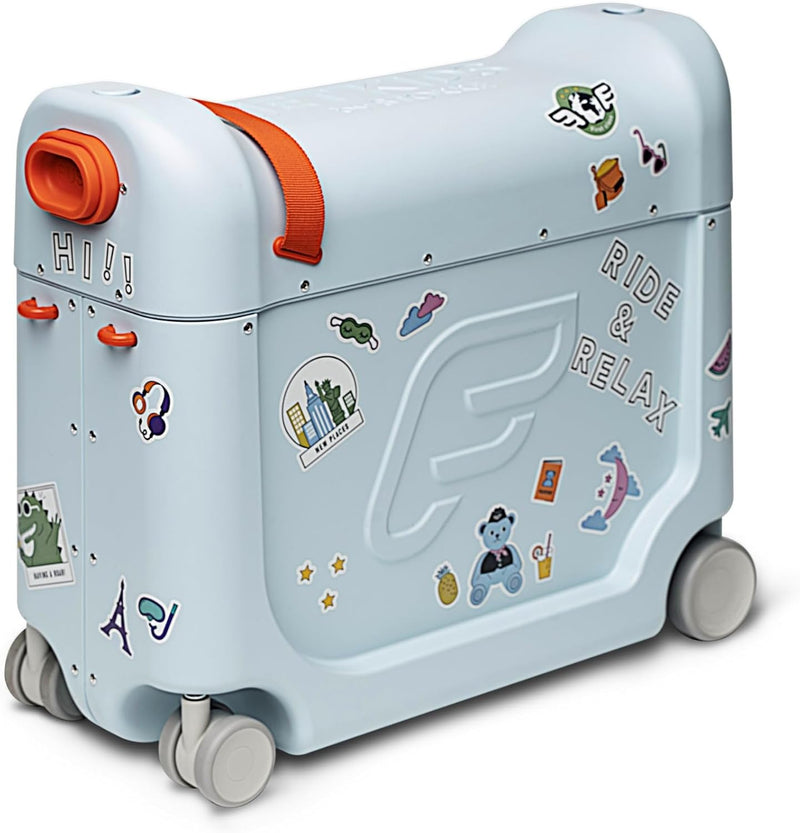 Stokke JetKids BedBox, Blue Sky - Aufsitzkoffer & Flugsitzbett – Damit Dein Kind im Flugzeug entspan