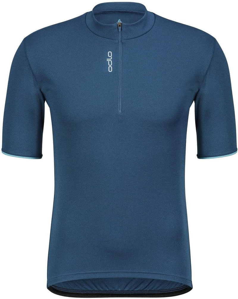 Odlo Herren Essentials_411972 Radtrikot halber Reissverschluss L Blue Wing Teal, L Blue Wing Teal