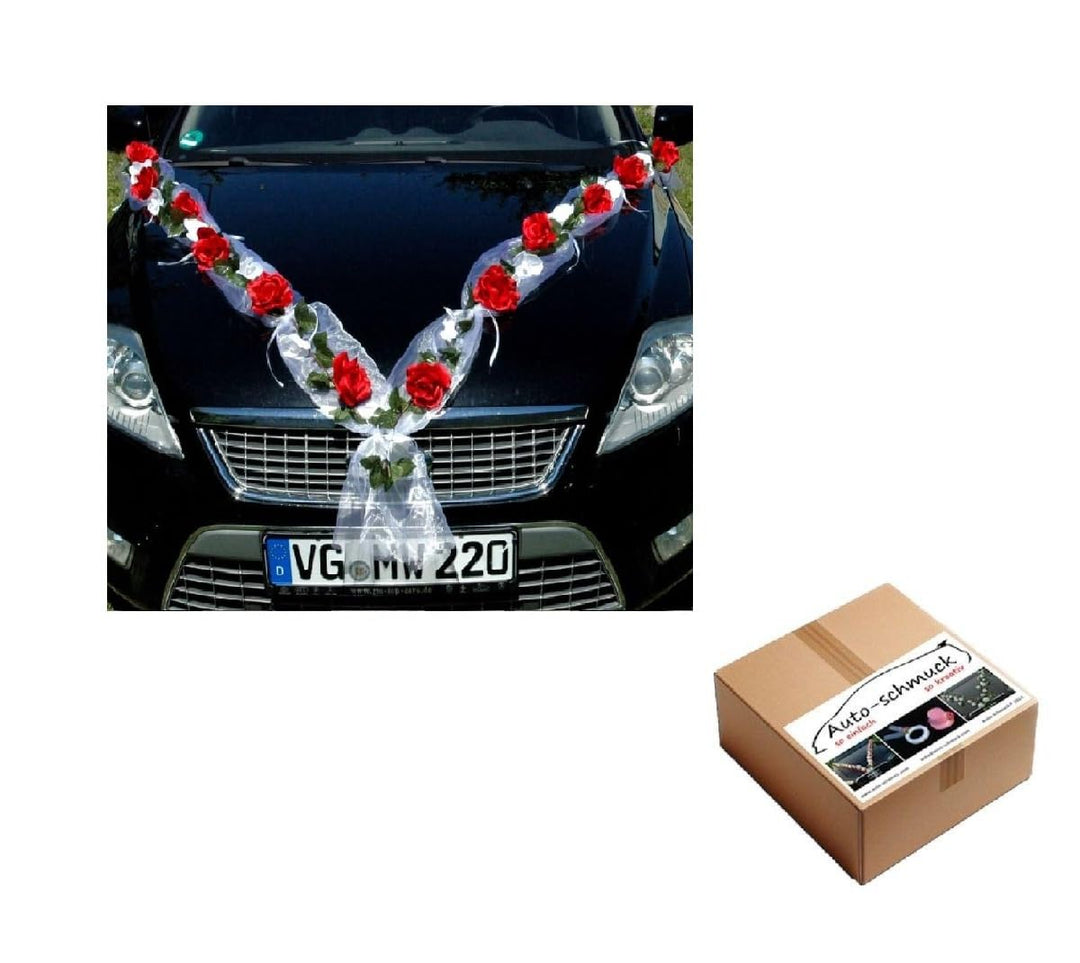 Rosen Girlande Braut Paar Rose Deko Dekoration Autoschmuck Hochzeit Car Auto Wedding ®Auto-schmuck D