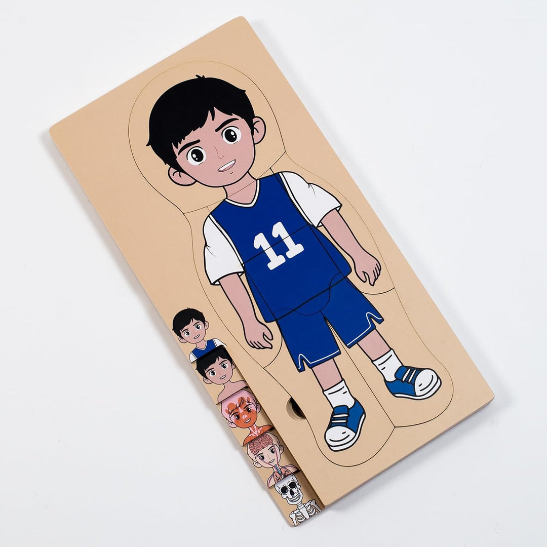 Meine Körperteile Puzzle für Kleinkinder Kinder Mädchen Jungen Montessori Holz Anatomie Puzzle 3-5 J