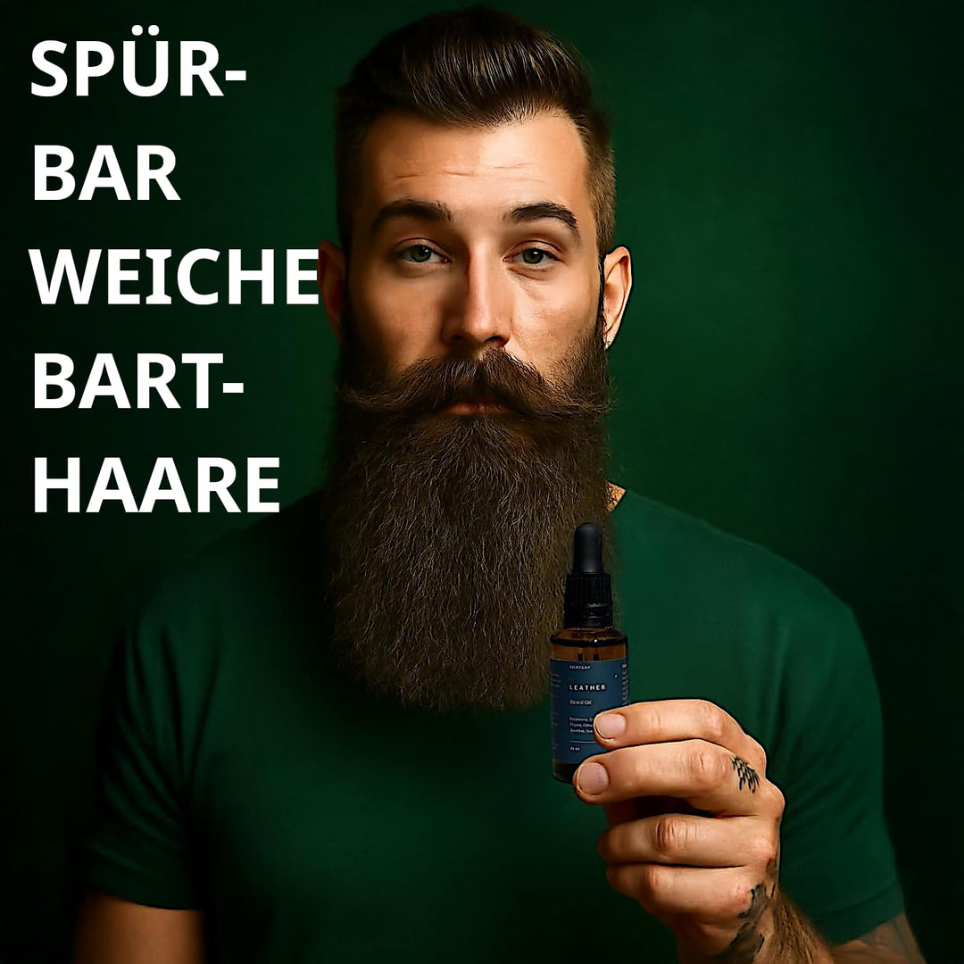 SILKCLAY Leather Bartöl und Gesichtshautöl Beard Oil aus 6 Ölen nährt und revitalisiert 30 ml Safran