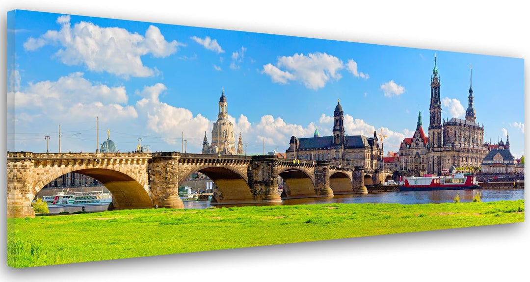 Feeby. Leinwandbild, Bilder, Wand Bild, Wandbilder, Kunstdruck 150x60 cm, DRESDEN ELBE VALLEY, DEUTS