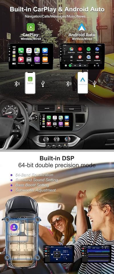 SXAUTO Android 12 IPS Autoradio Passt für Kia K3 Rio (2011-2015) - Eingebaut Carplay/Android Auto/DS