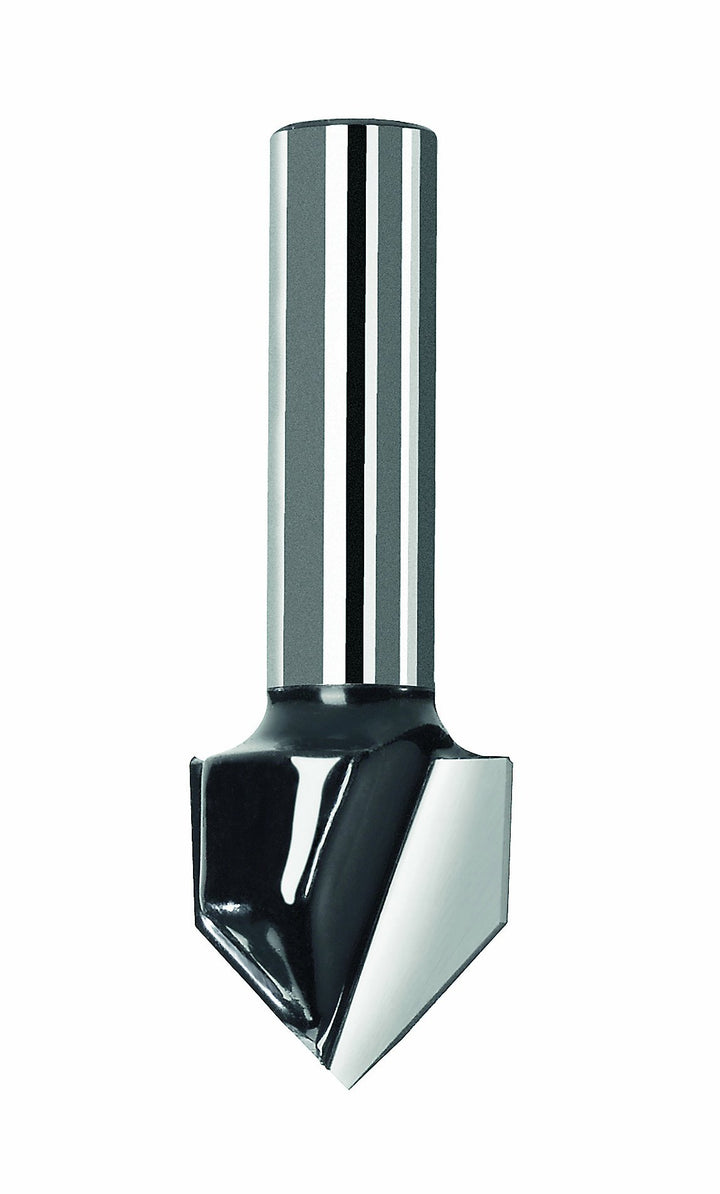Bosch 2609256657 DIY V-Nutfräser zweischneidig, HartMetall,6.3 mm, 90°, 6 mm (1), 6.3 mm