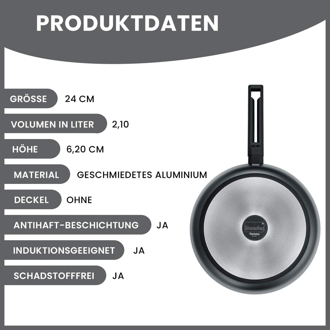 Berndes 11325 Alu Induction Schmorpfanne 24 cm Aluminium schwarz